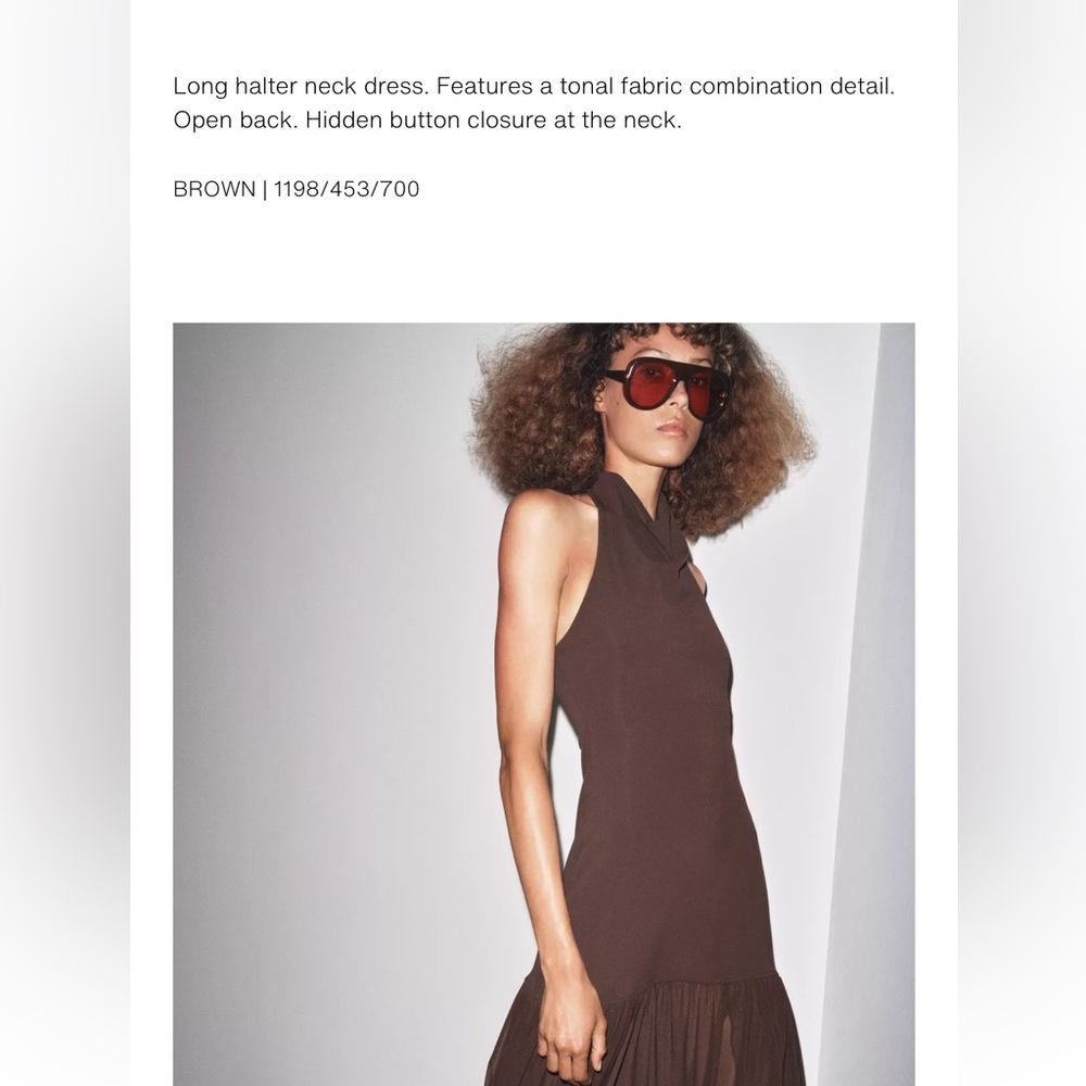Zara NWT combination halter dress 1198/453 - Picture 7 of 11